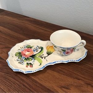 🔻🔻🔻sale Vintage Italian tea cup and snack tray